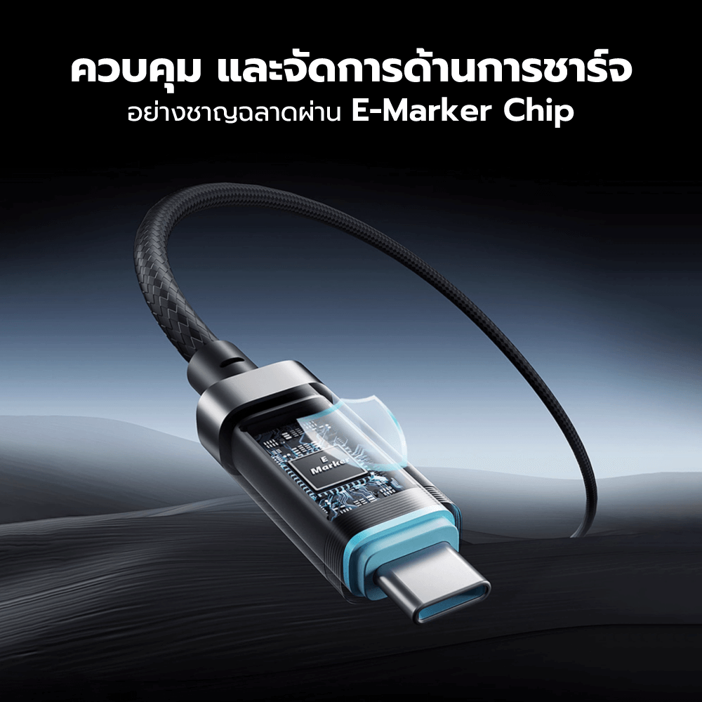 สายชาร์จ CUKTECH CTC615P สีดำ 6A 240W สายชาร์จมีจอ USB-C TO USB-C รองรับชาร์จเร็ว PD3.1_9